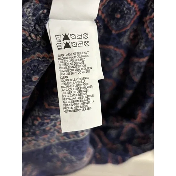 Lucky Brand Women's Navy Patterned Sleeveless Dress Cotton Blend Size XL - Picture 5 of 7